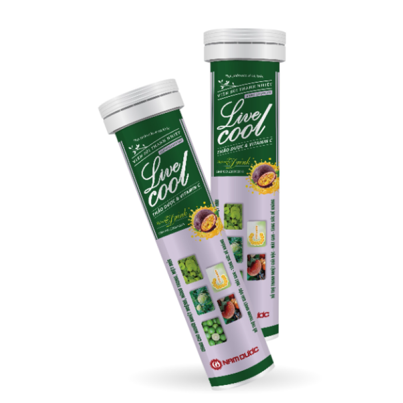 Livecool sủi thanh nhiệt chanh dây Nam Dược (Tuýp/16v) 
