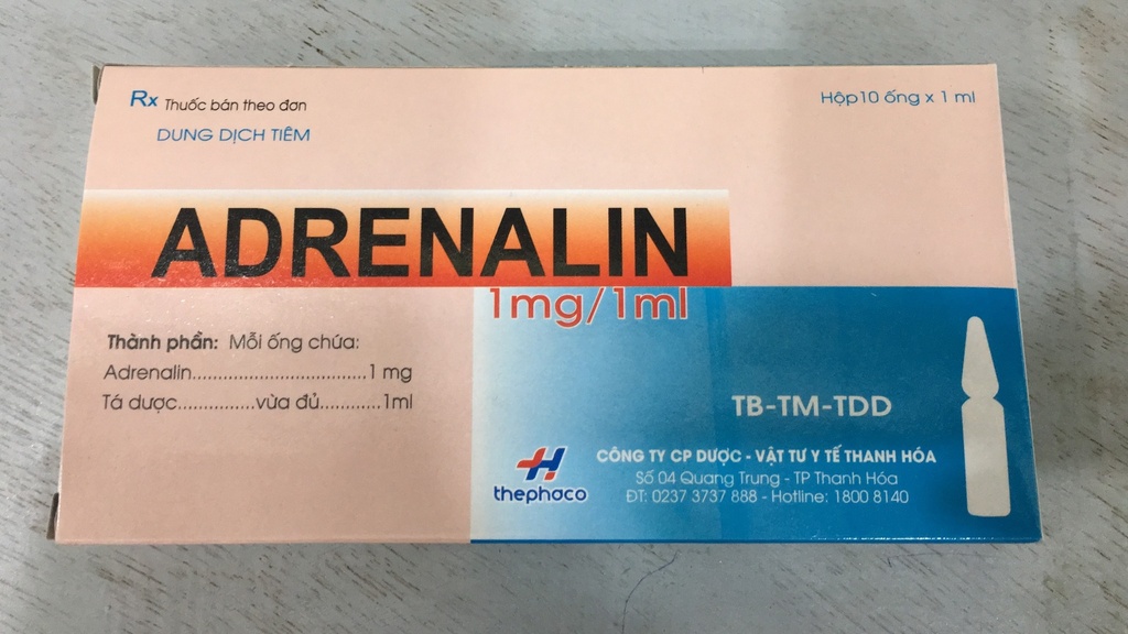 Adrenalin 1mg/ml tiêm Thanh Hóa (H/10o/1ml)