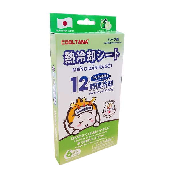 Cooltana xanh lá cây Miếng dán hạ sốt Tân Á (H/6 miếng)