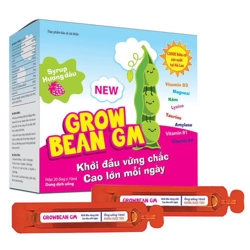 Grow bean GM Hương dâu New DKpharma (Hộp/20o/10ml)