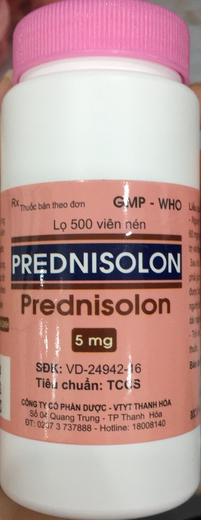 Prednisolon 5mg Thanh Hóa (Lọ/500v)