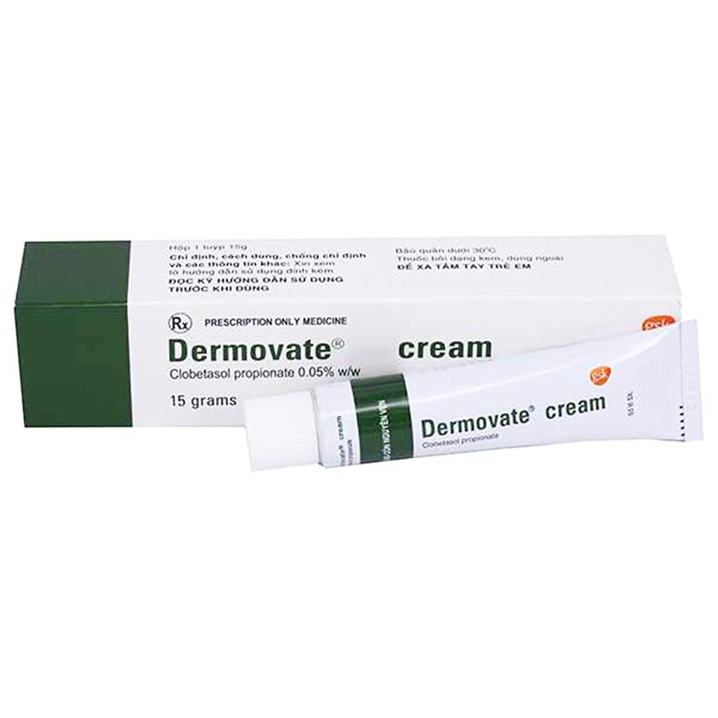 Dermovate Clobetasol Propionate 0.05% kem bôi GSK  (Tuýp/15g) date 10/2024