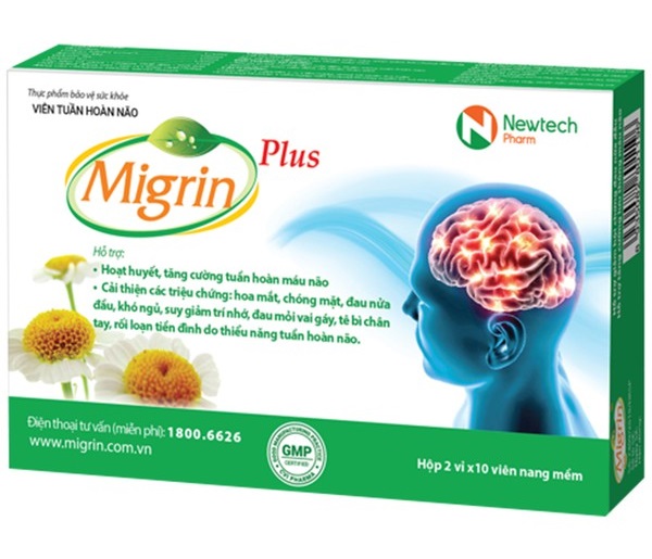 Migrin Plus viên tuần hoàn não CVI (H/20v)