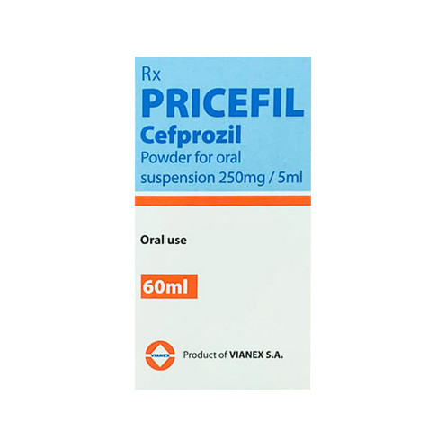 Pricefil Cefprozil power for oral suspension 250mg/5ml Hy Lạp (Lọ/60ml)