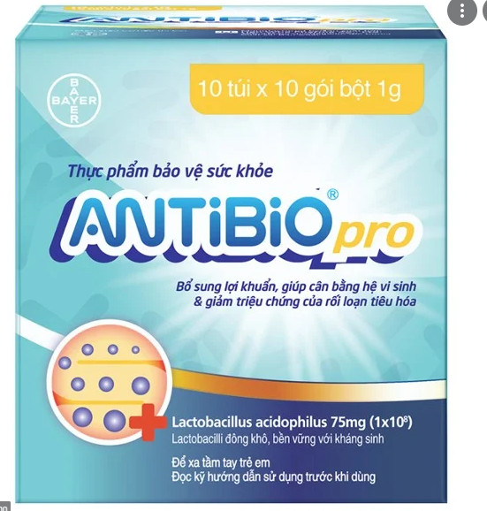 Antibio Pro Lactobacillus Acidophilus 75mg Bayer (H/100 gói)