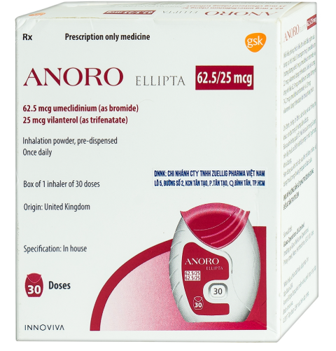 Anoro Ellipta 62.5/25mcg GSK (Lọ/30liều) Date 06/2026