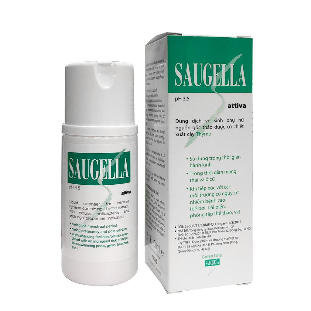 Saugella Attiva 100ml Dung Dich Vệ Sinh Mylan (Chai/100ml)