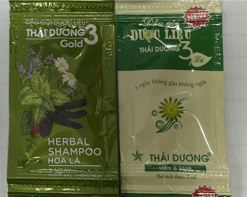 Dầu Gội Dược Liệu Thái Dương 3 Lá Xanh (Dây/10gói/5ml)