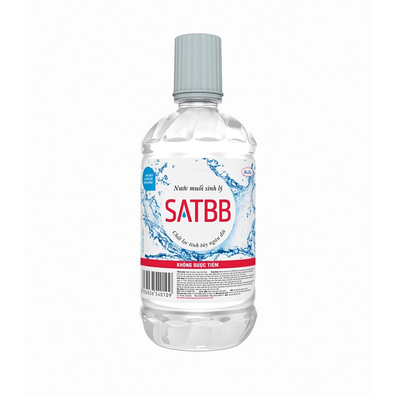 Satbb Natri clorid 0.9% Nước Muối Sinh Lý Đại Lợi (Chai/550ml)