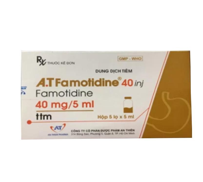 A.T Famotidine 40mg/ml tiêm An Thiên (H/5 lọ/5ml) 