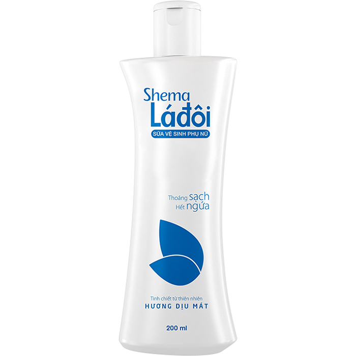 Dung dịch vệ sinh phụ nữ Shema Lá Đôi Merap (Lọ/100ml) (Xanh)