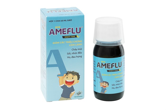 Ameflu Night Time ban đêm Siro OPV (Lọ/60ml) date 02/2026