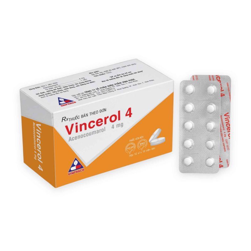  Vincerol Acenocoumarol 4mg Vĩnh Phúc (H/100v) 