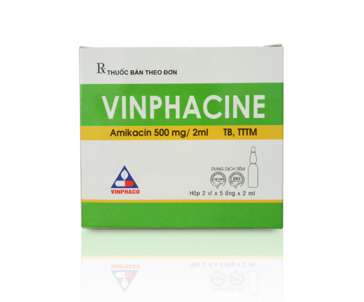 Vinphacine Amikacin 500mg/2ml dung dịch tiêm Vĩnh Phúc (H/10o/2ml)