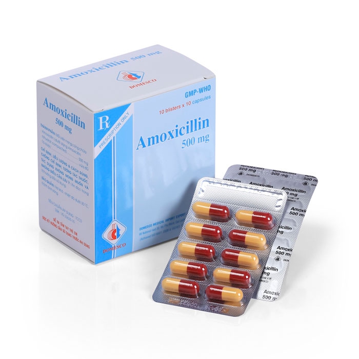 Amoxicillin 500mg Đồng Tháp (H/100v) date 02/2027