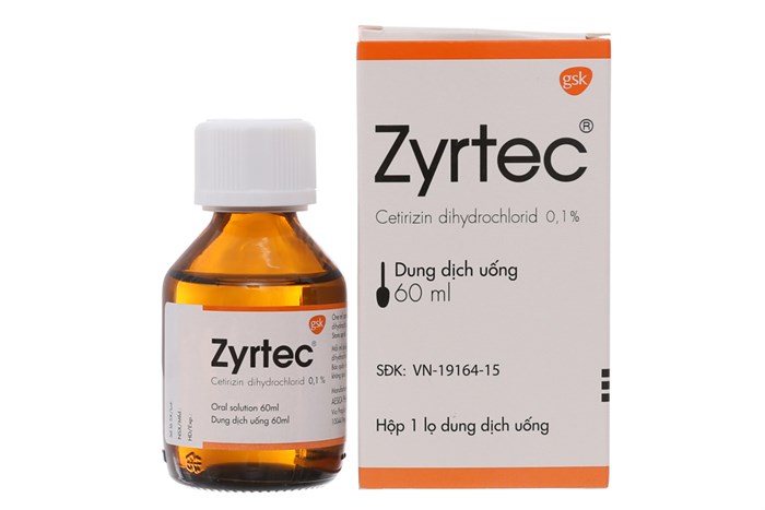 Zyrtec Cetirizin dihydrochlorid 0.1% GSK (Lọ/60ml)