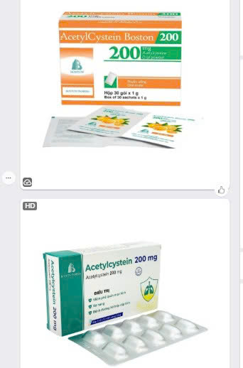 Acetylcystein 200mg Boston (H/30gói)