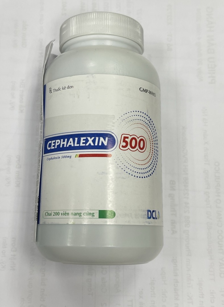 Cephalexin 500mg  Cửu Long (Lọ/200v)