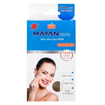 Miếng dán mụn Mayan care Ultra Thin Spot Plus Xanh Hàn Quốc (H/20miếng)
