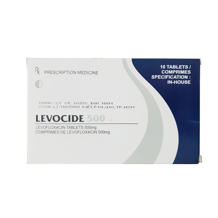 Levocide Levofloxacin 500mg Cadila Ấn Độ (H/10v)