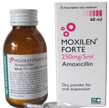 Moxilen Forte Amoxicilin 250mg/5ml Síp (Lọ/60ml )