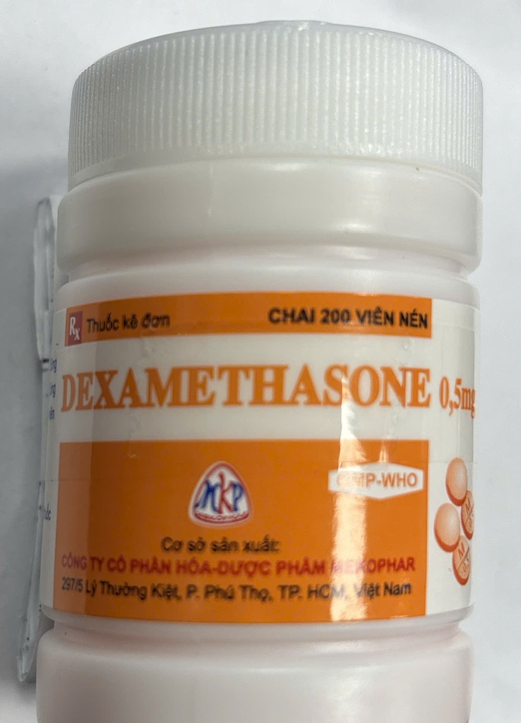  Dexamethasone 0.5mg Mekophar (Chai/200v)