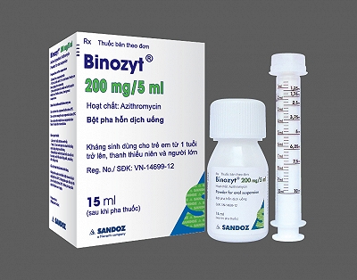 Binozyt Azithromycin 200mg/5ml Sandoz (Lọ/15ml)