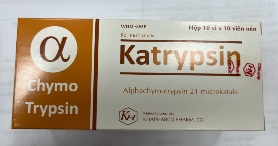 Katrypsin Alphachymotrypsin 4200IU Khánh Hòa (H/100v)