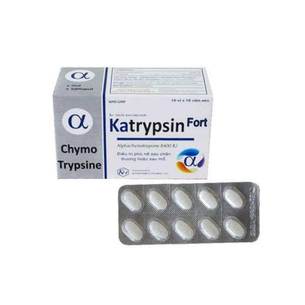 Katrypsin Fort Alphachymotrypsin 8400IU Khánh Hòa (H/100v)