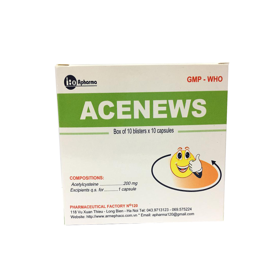 Acenews Acetylcysteine 200mg Armephaco (H/100v)