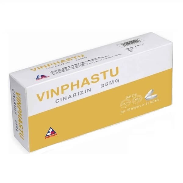 Vinphastu Cinarizin 25mg Vĩnh Phúc (H/1250v)