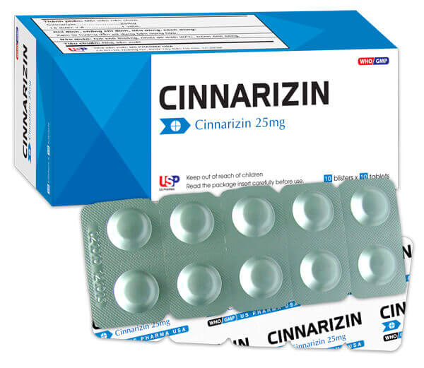 Cinnarizin 25mg USP (Lọ/100v)