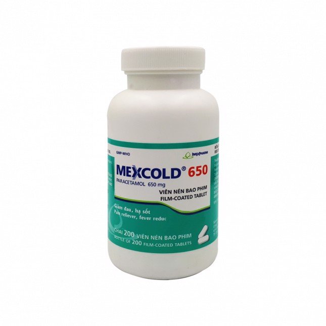 Mexcold Paracetamol 650mg Imexpharm (Lọ/200v)