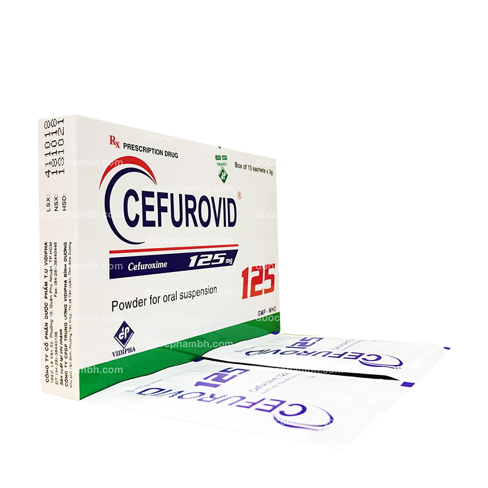 Cefurovid Cefuroxim 125mg Vidipha (H/10 gói/3g)