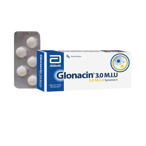 Glonacin Spiramycin 3 M.I.U Glomed (H/10v)