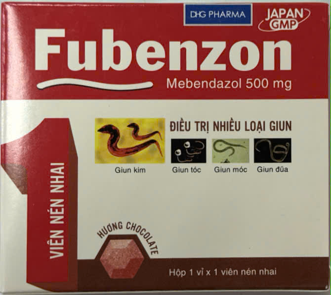 Fubenzon Mebendazol 500mg DHG Hậu Giang (H/1v)