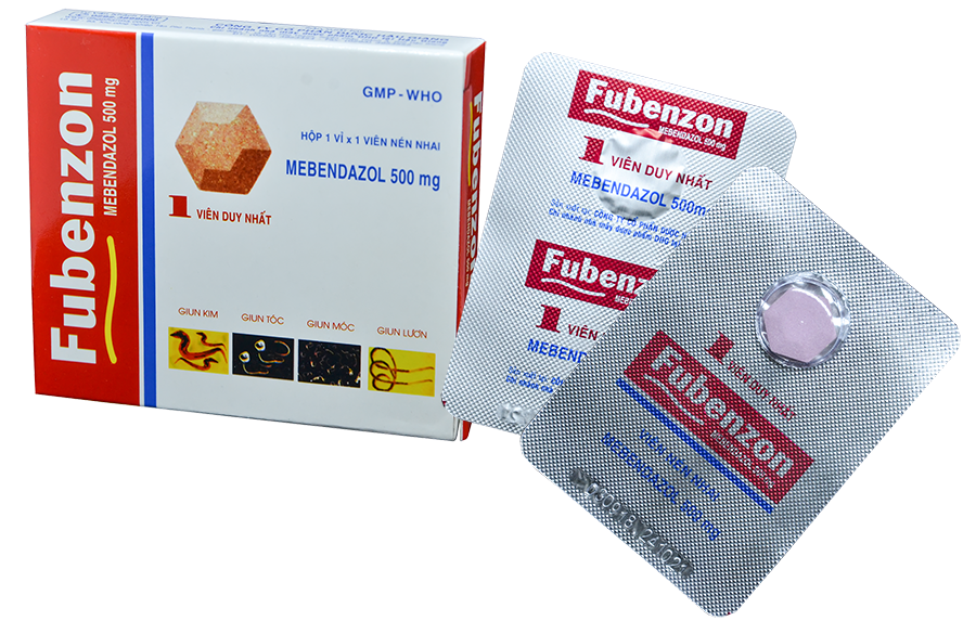 Fubenzon Mebendazol 500mg DHG Hậu Giang (H/1v)