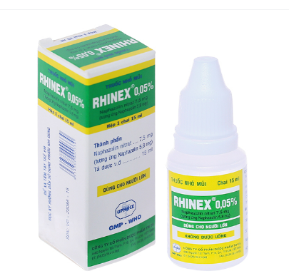 Rhinex 0.05% Naphazolin 5.8mg Nhỏ Mũi TW25 ( Lọ/15ml)