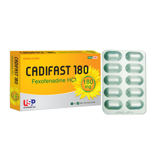 Cadifast Fexofenadine 180mg  USP (H/10v) date 03/2026