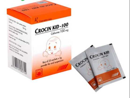 Crocin Kid Cefixim 100mg Pymepharco (H/25gói/2g) Date 07/2027