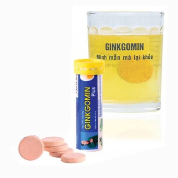 Ginkgomin Plus sủi hoạt huyết Hà Thành (Cọc/10tuýp/10v)