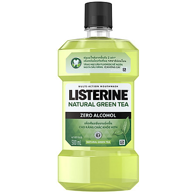 Listerine Natural Greentea Zero Alcohol Nước Súc Miệng Thái Lan (Chai/500ml)