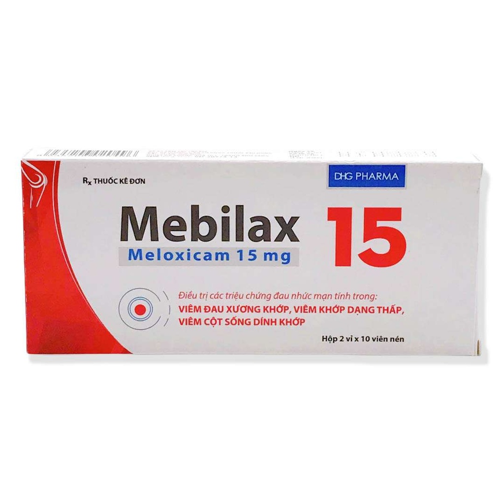 Mebilax Meloxicam 15mg DHG Hậu Giang (H/20v)