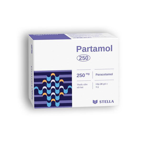 Partamol paracetamol 250mg Stella (H/20 gói) date 10/2025