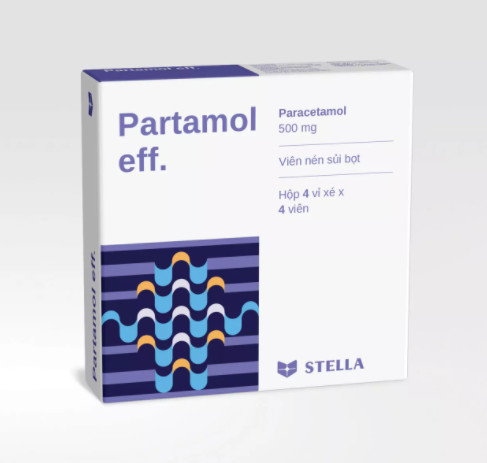 Partamol Paracetamol 500mg sủi Stella (H/16v)  date 10/2025