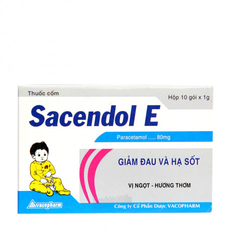 Sacendol E Paracetamol 80mg cốm Vacopharm (H/10gói/1g)