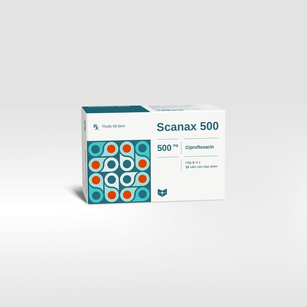 Scanax 500 Ciprofloxacin 500mg vỉ nhôm Stella (H/50v)