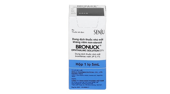 Bronuck Ophthalmic 0,1% nhỏ mắt Senju Nhật (Lọ/5ml) Date 10/2026
