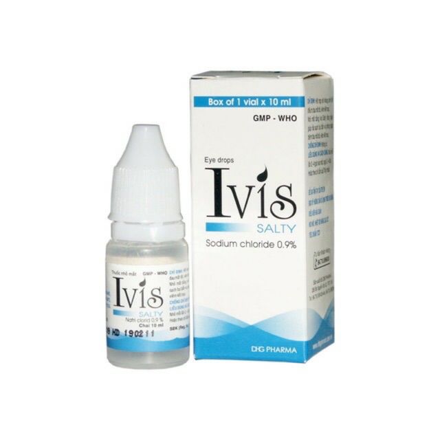 Ivis Nacl 0.9% nhỏ mắt DHG Hậu Giang (Cọc/10lọ/10ml)