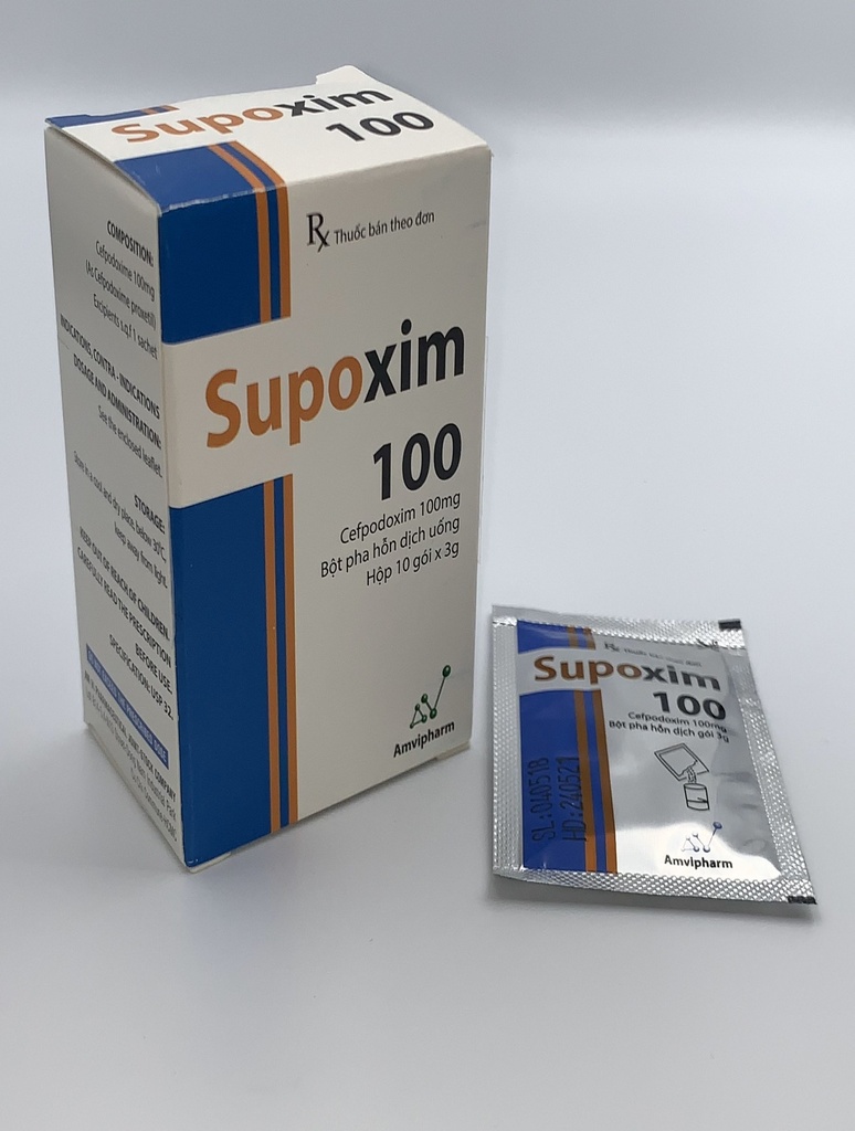 Supoxim Cefpodoxim 100mg bột tan ngọt Amvipharm (H/10gói/3g)